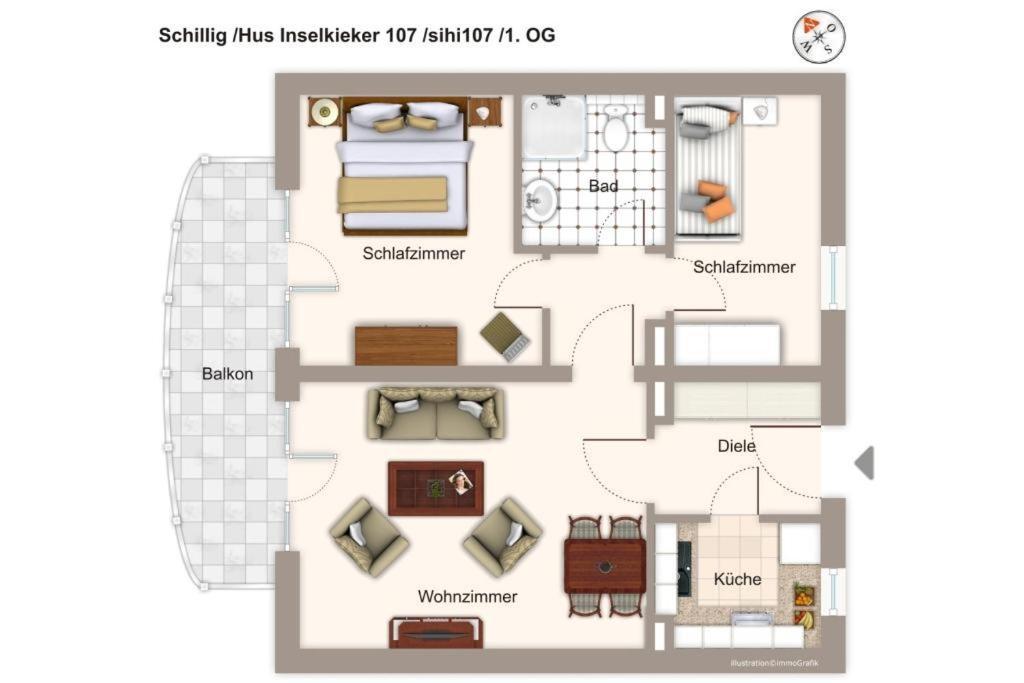 Apartmán Hus Inselkieker Hus Inselkieker 107 Schillig Exteriér fotografie